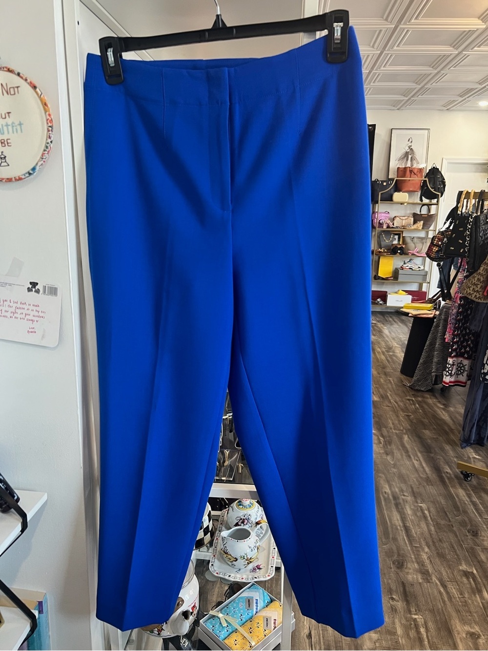 Ann Taylor Straight-Leg Dress Pants in Bright Blue